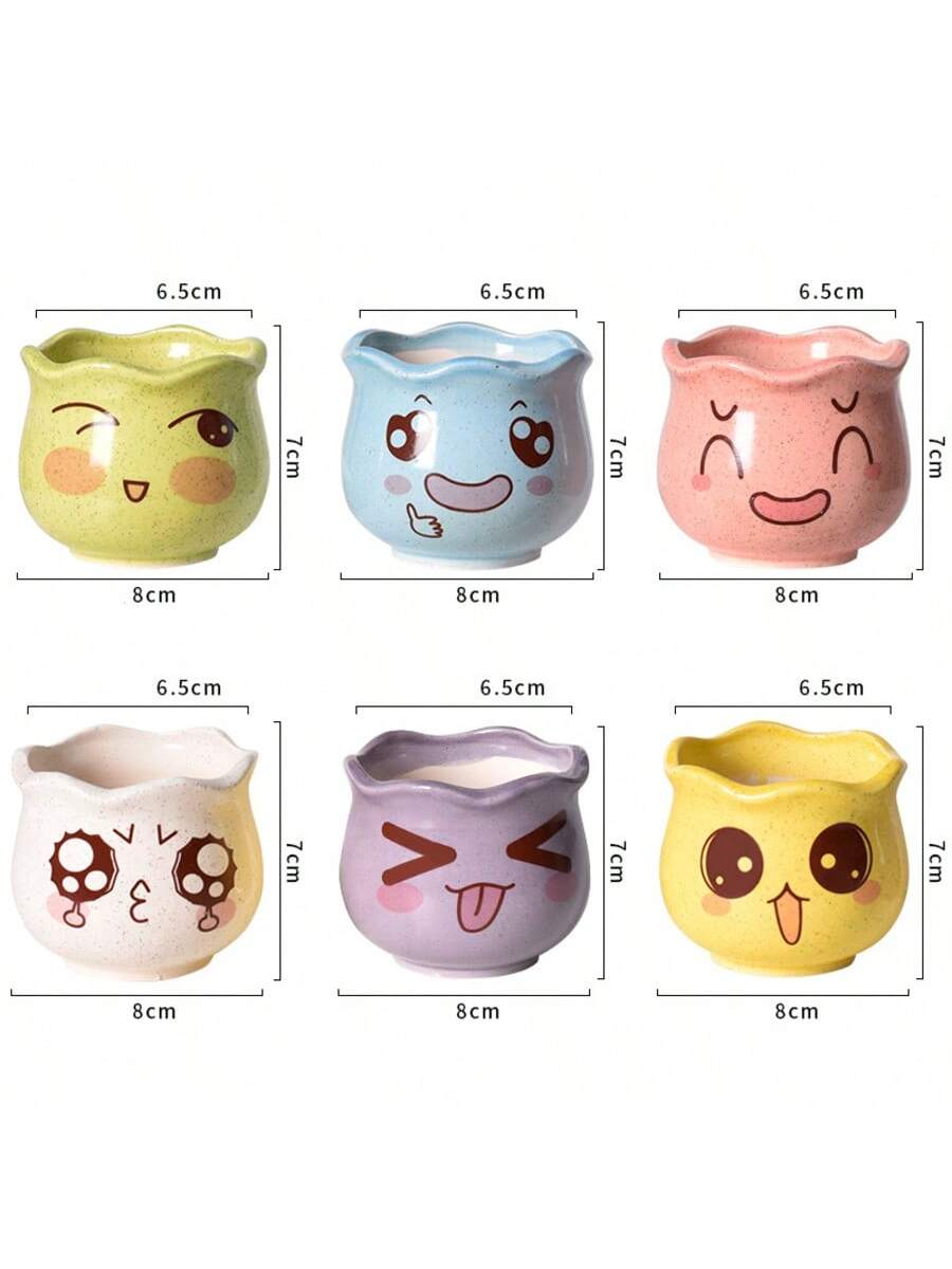 6 Buah/Set Pot Bunga Keramik L - Echeveria Succulent ulasan dan harga